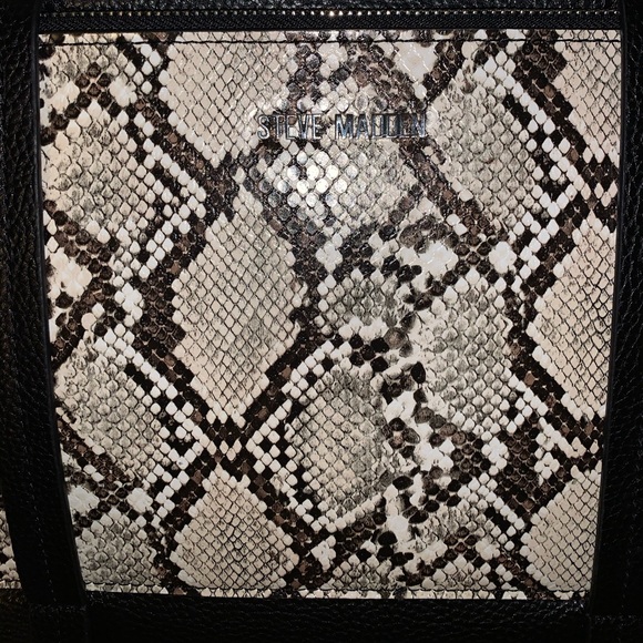 Steve Madden Black Tote with Zebra Print - Picture 2 of 12